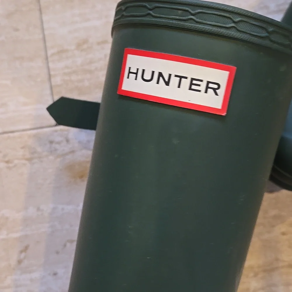 Hunter Original Natural Rubber Tall Hunter Green Waterproof Rain Boot Wellies - Picture 2 of 16